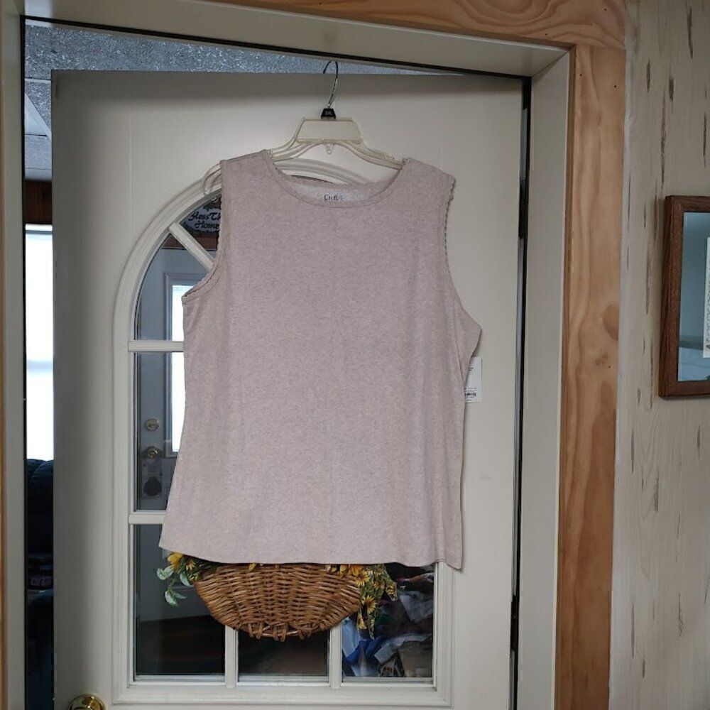 New Croft & Barrow Light Beige Tank Top Size Women's XXL